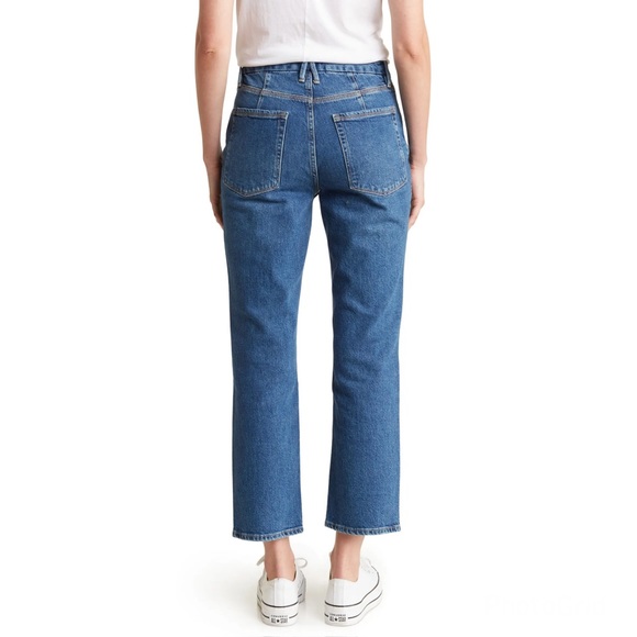 Good American ‘90s Icon High Waist Crop Straight Leg Jeans Size 8/29 EUC - Picture 2 of 11